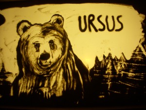 Disegni con la sabbia Ursus Ladinicus